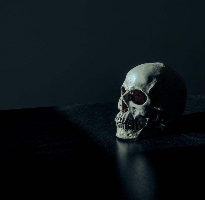 Skull on a desk begs the question if news releases are dead or alive in healthcare PR