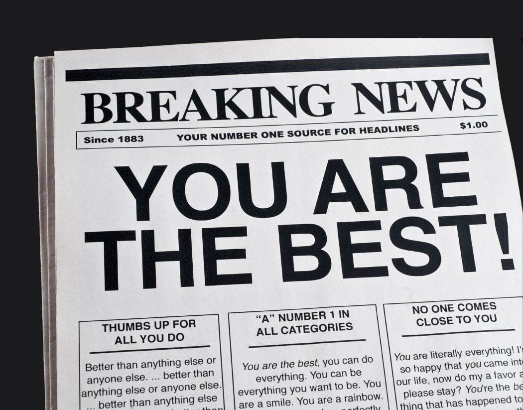 "You are the best" newspaper headline_earned media relations_public relations